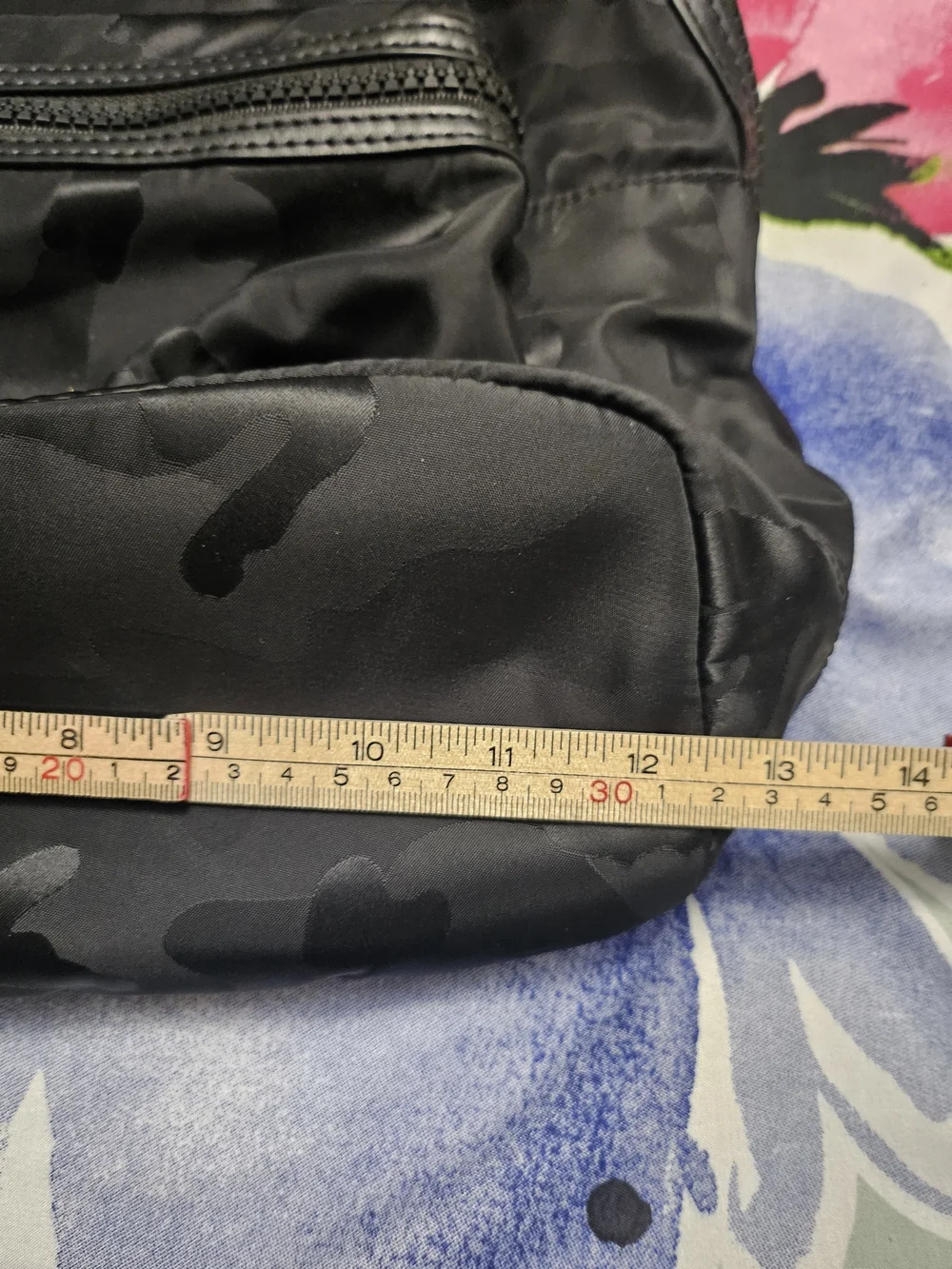 Michael Kors Kent Black Camouflage Nylon Jacquard Large Backpack in Black